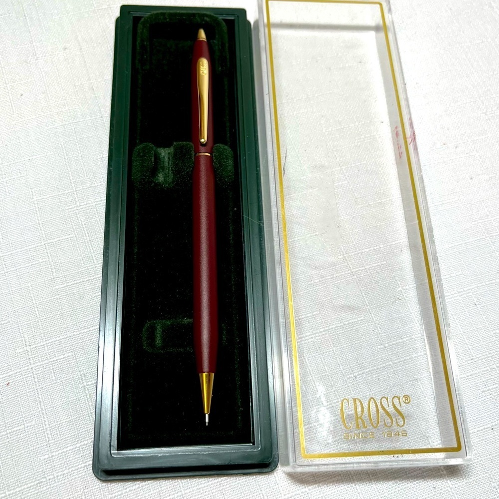 Vintage Cross Pencil. Cross Century Burgundy & Gold 0.5 Pencil In Box USA